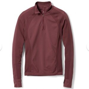 Sweaty Betty Seamless Half-Zip Long-Sleeve Top Medium Umber red